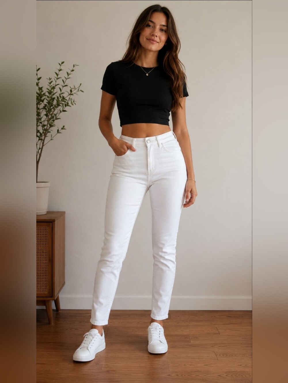 Zara Womens Straight Leg White Jeans US4
